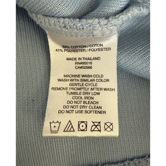 Straight Down 1/4 Zip Sweatshirt Mens XL Pullover Baby Blue Navy Polyester Blend - Picture 6 of 9